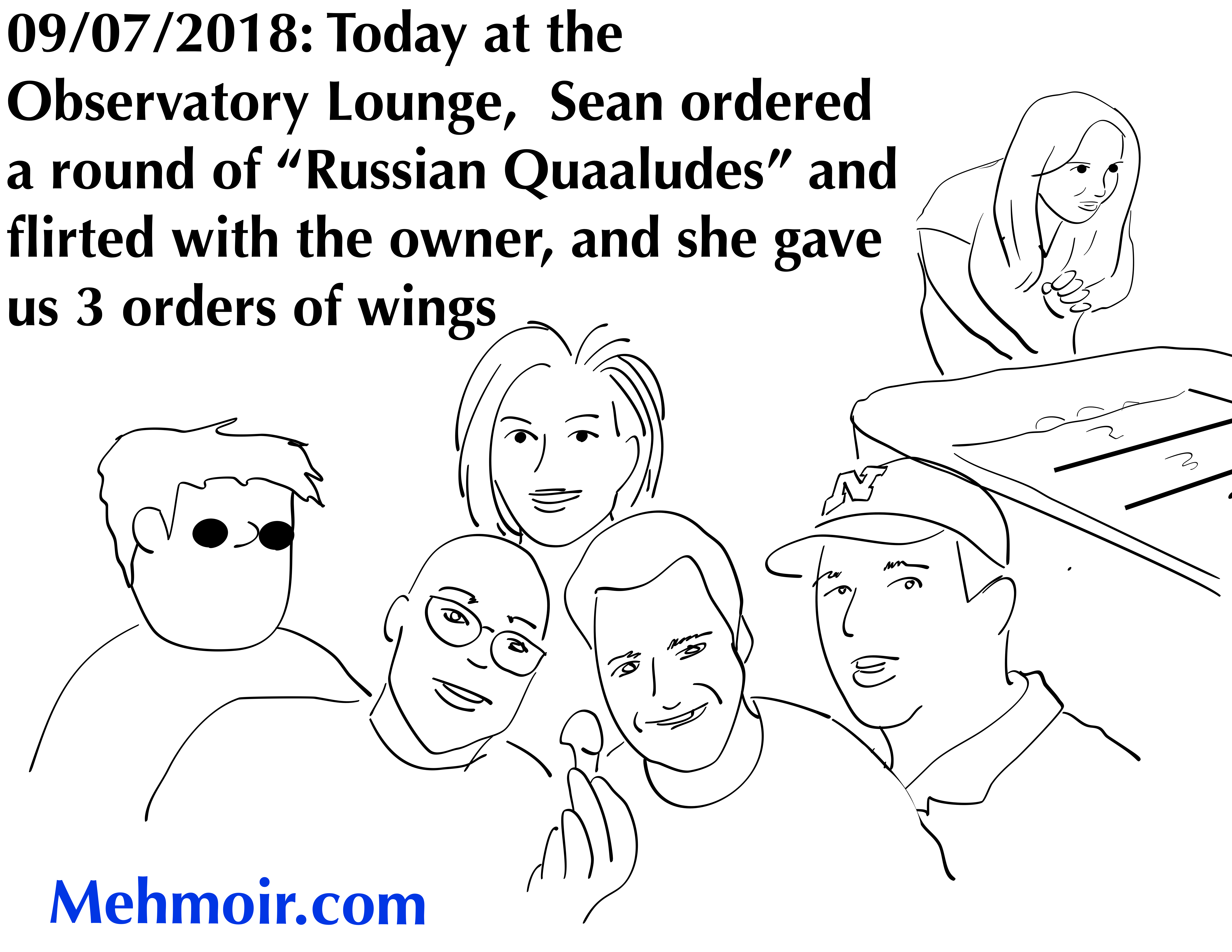 It might have been Quaaludes talking but the wings were very good (and, needless to say, I had to Google “quaalude”