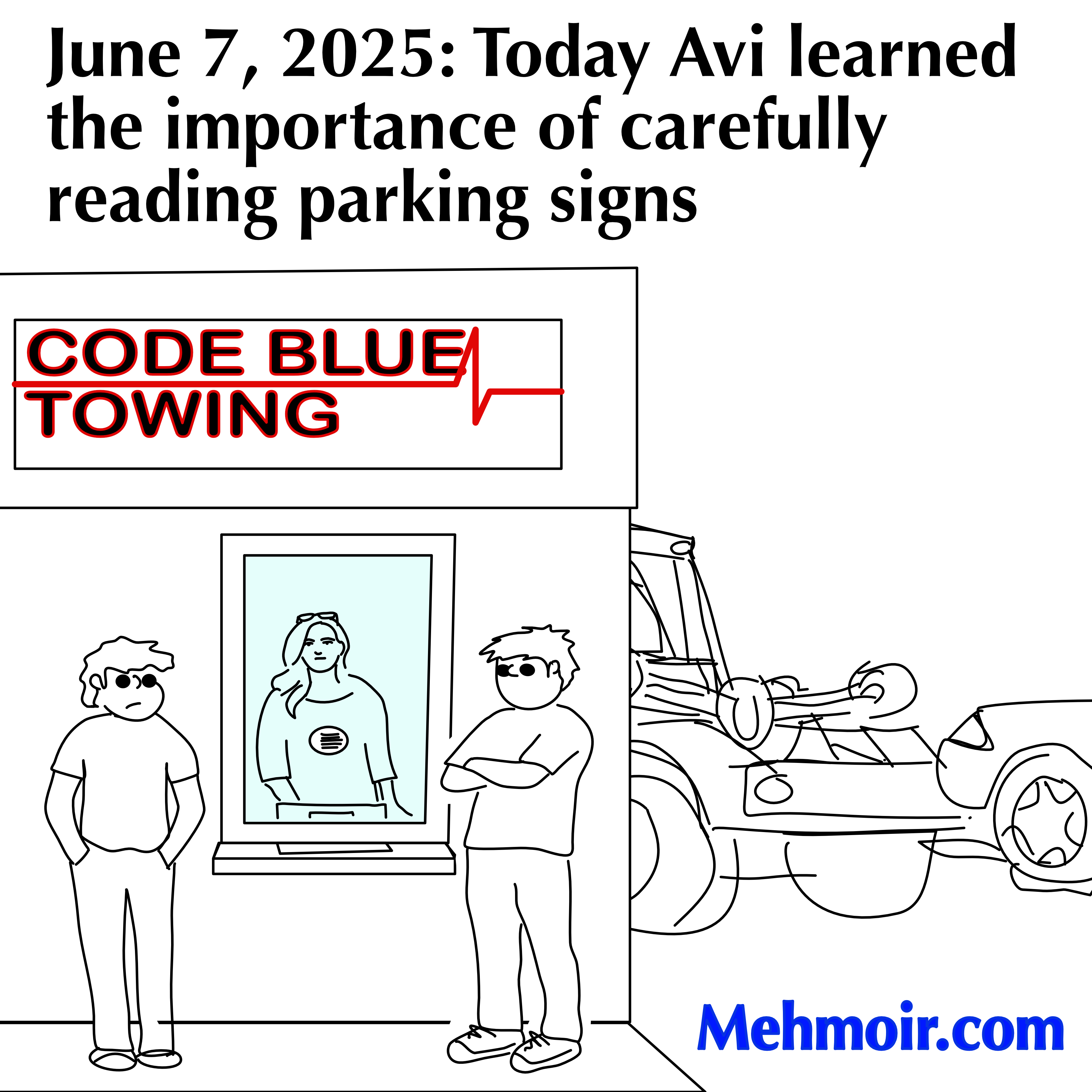 Maybe he read it as: “Private property? No! PARKING!