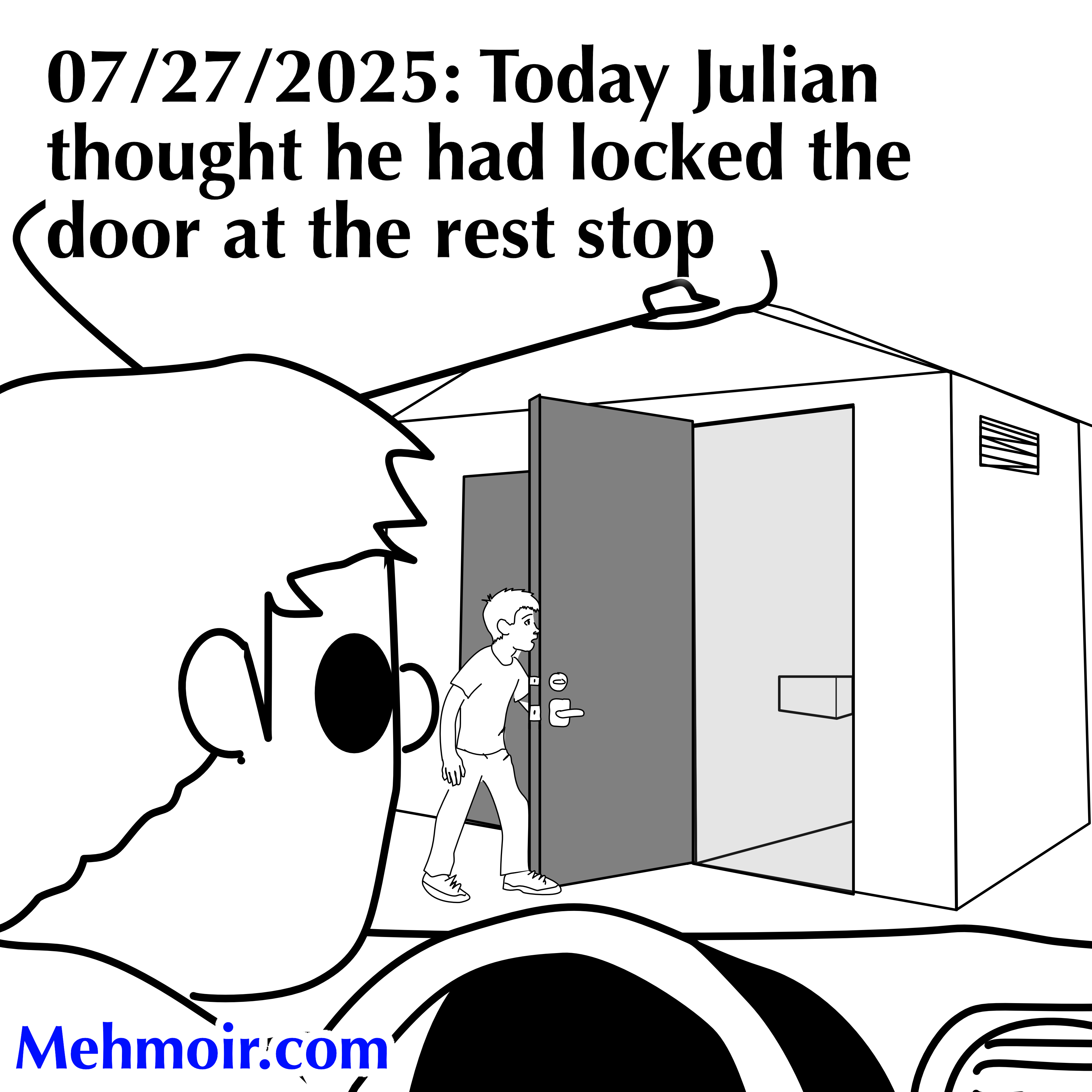 His rest stop became a meet and greet